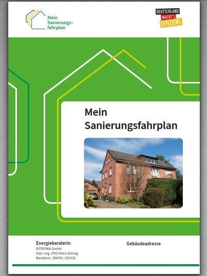 Deckblatt vom Sanierungsfahrplan eines Einfamlienhauses in Rheine (NRW)